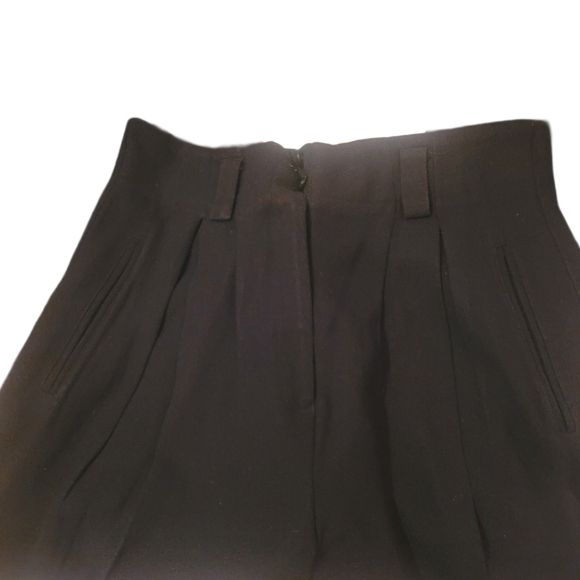 Kenar Petites Vintage 90's Black Vegan Silk Pleated Trousers Sz.10 - Picture 2 of 4